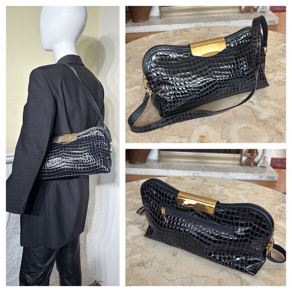 Vintage Due Fratelli Crocodile Leather Shoulder Bag Made in Canada - Picture 1 of 13